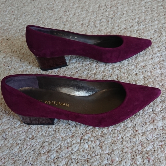The STUART POWER BLOCK pump heels in rich burgundy size 6M - Picture 3 of 15